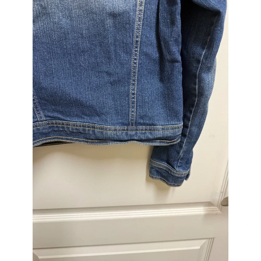 The Children's Place Kids Denim Trucker Jacket Blue Medium Wash Distressed 10/12